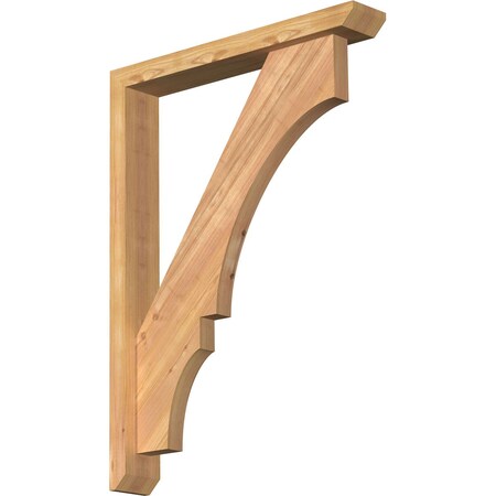 Ekena Millwork Balboa Slat Smooth Bracket w/ Offset Brace, Western Red Cedar, 3 1/2"W x 22"D x 30"H BKT0402X22X30BOA06SWR